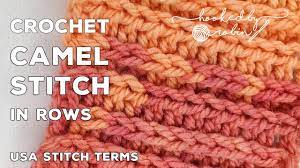 The camel stitch is typically used when working in the round because the loop that you work through is on the back side of the stitches from the previous. Crochet Camel Stitch In Rows Hdc In The 3rd Loop Faux Knit Crochet Stitch Tutorials Youtube