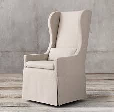 Belgian Wingback Slipcovered Armchair I Like These As Host Hostess Chairs Slipcovered Not Huge Aroun Wingback Dining Chair Slipcovers For Chairs Slipcovers