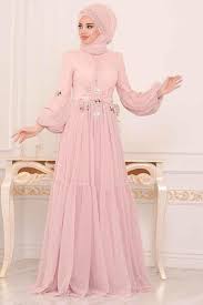 Tesetturlu Abiye Elbise Balon Kollu Pudra Tesettur Abiye Elbise 38940pd Tesetturisland Com Elbise The Dress Musluman Modasi