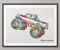A wide variety of monster jam options are available to you, such as plastic type, style, and certification. Rikivity Boys Monster Truck Poster Print Pictures Pop Wall Art Canvas Painting Kids Room Home Decoration Wall Sticker Original Watercolor Prints Pictureswall Art Aliexpress