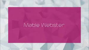 Mable Webster