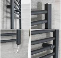 Artle Electric - Anthracite Flat Plug-In Towel Warmer - 24” x 16”