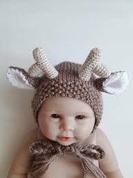 Newborn Photo Prop, Reindeer Newborn Baby Hat, Christmas Newborn Props,  Newborn Girl, Newborn Boy, Newborn Knit Hat, Baby Coming Home Outfit