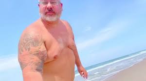 Old fat grey haired man has naked day and cums big at the beach at Gay0Day