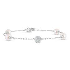 Check spelling or type a new query. Japanese Akoya Pearl Bracelet With Pave Set Diamond Disc Angara
