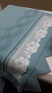 Jaretas Y Encaje De Crochet Precioso Barrinha De Croche Lencois De Cama Renda Croche