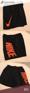 Black And Orange Nike Shorts Nike Dri Fit Football Athletic Shorts Men Large Athletic Shorts Men Athletic Shorts Clothes Design