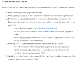 capitalism and social issues read chapter 14 and t