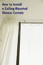 It also makes a small space look bigger. How To Install A Ceiling Mounted Shower Curtain