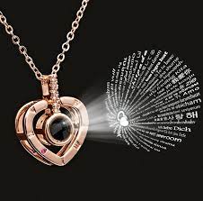 Heart Shaped Gold Necklace That Says I Love You In 100 Languages Most People Buy It For Their Love Heart Shaped Necklace Charm Pendant Necklace Love Necklace