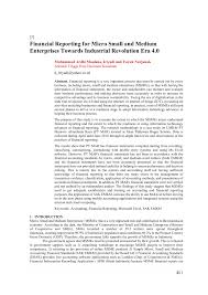 Pdf Financial Reporting For Micro Small And Medium Enterprises Towards Industrial Revolution Era 4 0