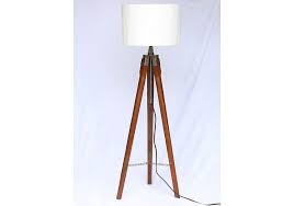 Roorkee Instruments India Wooden Tripod Floor Lamp Stand With Shade And Bulb Off White In 2020 Wooden Tripod Floor Lamp Floor Standing Lamps Floor Lamp