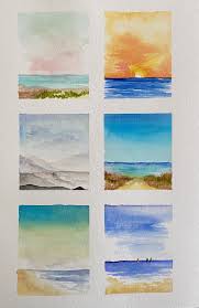 Watercolour Beaches In 2020 Beach Watercolor Abstract Artwork Artwork