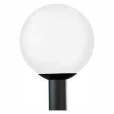 Sea Gull Lighting Outdoor Globe 1 Light Outdoor White Plastic Post Light With Led Bulb 8252en3 68 The Home Depot
