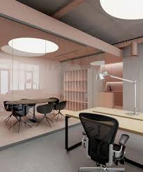 A Pink Commercial Space Office P Office Interior Design Modern Modern Office Interiors Corporate Office Design