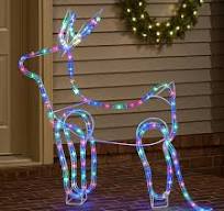Reindeer Sleigh 3D LED Deer Christmas Light With Cart- 11M ...