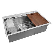 © tashka2000 / adobe stock. 33 X 22 Inch Workstation Ledge Drop In Tight Radius 16 Gauge Stainless Steel Kitchen Sink Single Bowl Ruvati Usa
