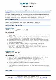 Benefits of truck driver resume format. Company Driver Resume Samples Qwikresume