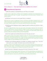 Free A Midsummer Night S Dream Shakespeare Act 2 Scene 2 Worksheet Answers Teaching Resources Teaching Drama Teaching Literary Analysis