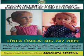 La fiscalía general de la nación confirmó la captura de la madre de sara sofía galván, la niña de 2 años desaparecida en bogotá, junto a su compañero permanente, por ser los posibles responsables de su desaparición, el pasado 28 de enero en el barrio patio bonito, al sur de la capital. L1ezj4hx4 Fvzm