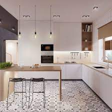 Idea Cucina Scandinava Moderna In Bianco Nero E Legno Con Piastrelle Eclettici Appartamen Diseno De Cocina Decoracion De Cocina Moderna Decoracion De Cocina