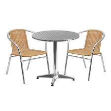 Flash Furniture 27 5 Round Aluminum Table Set Tlh Alum 28rd Outdoor Table Settings Outdoor Tables Patio Dining Set