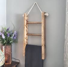 Hanging Wooden Ladder Hand Towel Ladder Towel Rack Towel Etsy Farmhouse Bathroom Decor Towel Rack Bathroom Hanging Hand Towel Rack