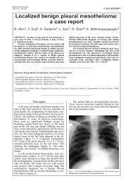 Maybe you would like to learn more about one of these? Localized Benign Pleural Mesothelioma