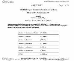 Mar 24, 2021 · exam date : Chem 2220 Final Exam 2009 Oneclass