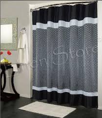 Black And White Fabric Shower Curtain Trafalgar Fabric Shower Curtain Jacquard Taffeta Material Black Grey White 70x72 In Shower White Shower Curtain Black White Shower Curtain Gray Shower Curtains