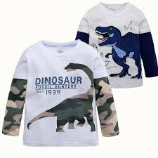 Details About Fashion Kids Boys Long Sleeve T Shirt Dinosaur Pattern Shirt Kids Clothing