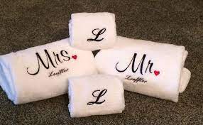 Embroidered Monogrammed Wedding Gift Towels Mr Mrs Towels Bride And Groom Towels Wedding Gift Monogram Wedding Gift Wedding Hand Towels Monogram Towels