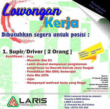 Peluang kerja sopir pt herbal tirta abadi di solo dengan keahlian bisa komunikatif untuk bekerjasama serta menguasai bidang driver. Loker Driver Klaten Lokercumacuma