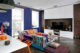 Kleines Wohnzimmer Grosses Sofa Modular Wohnlandschaft Bunt Polsterung Kleine Wohnung Wohnzimmer Kleine Wohnung Wohnideen Wohnungseinrichtung