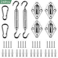 Sun shade sail hardware kit. Gohope Sun Shade Sail Hardware Kit Heavy Duty Anti Rust Rectangle Square Shade Sail Installation For Patio Lawn And Garden 24 Pcs 5 Walmart Canada