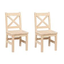 Solid Hard Wood Kids Chair Set Of 2 Unfinished Walmart Com Kids Chairs Chair Kids Table Chair Set