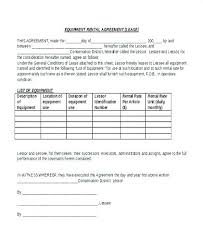 Equipment Lease Form Lease Agreement Sample Of Equipment Agreement ...