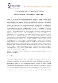 Pdf The Affective Aesthetics Of Transnational Feminism