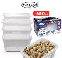SATCO 650ml Microwave Freezer Dishwasher Safe Plastic Food Containers with  Lids | eBay