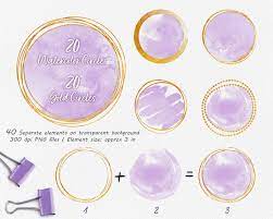 Gold Circles With Purple Watercolor Watercolor Circles For Etsy Purple Watercolor Watercolor Circles Design Elements