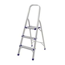 سلم ألمنيوم3 درجات مع درابزين يتحمل وزن Ladders Paints Tools Paint Sundries Hardware Tools Saco Store