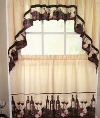 wine themed kitchen curtains with