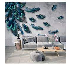 Custom Mural Wallpaper 3d Fashion Colorful Hand Painted Feather Texture Wallpaper For Walls Roll Bedroom Living Room Home Decor Creative Wall Decor Home Wallpaper Living Room Murals