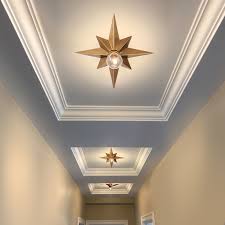 Black Bronze Anise Star Flush Ceiling Light Contemporary Metal 1 Head Stairway Flush Mount Light Fixture Beautifulhalo Com