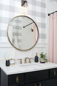 Black And White Buffalo Plaid Bathroom Decor A Softer Side Bathroom Wallpaper Powder Room Wallpaper Wallpaper Bathroom Walls