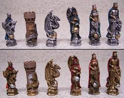 Chess Set With Glass Board King Arthur Guinevere Fantasy New 3 Kings In Color 791353774877 Ebay Kingdom of the dragon chess set 43cm.