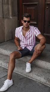 Black And White Vertical Striped Shirt Outfit Baby Pink And White Vertical Striped Shirt Outfit Vertical Striped Shirt Striped Shirt Men Outfits With Striped Shirts