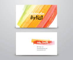 Free for commercial use no attribution required high quality images. Watercolor Artist Business Card Vector Art Graphics Freevector Com