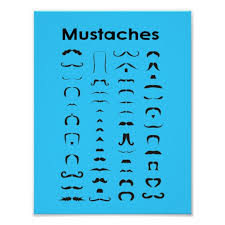 Moustache Chart Poster Funny Gift