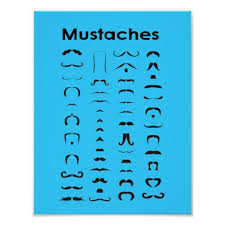 moustache chart poster funny gift